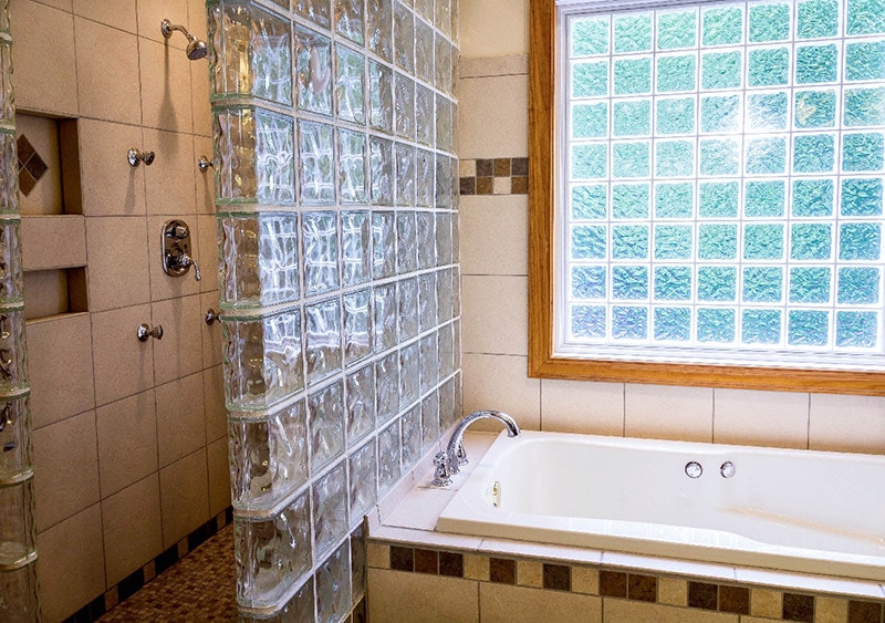 Glass Block Shower Window Glass Bath tub