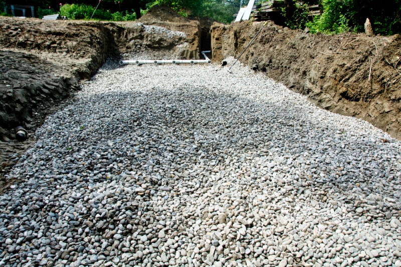 Gravel on a leach filed