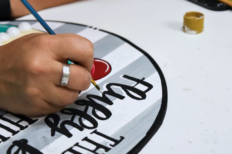 How to Use Canva to Add Lettering to a Door Hanger