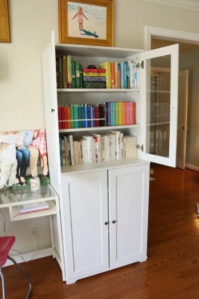 Our living room “library.”