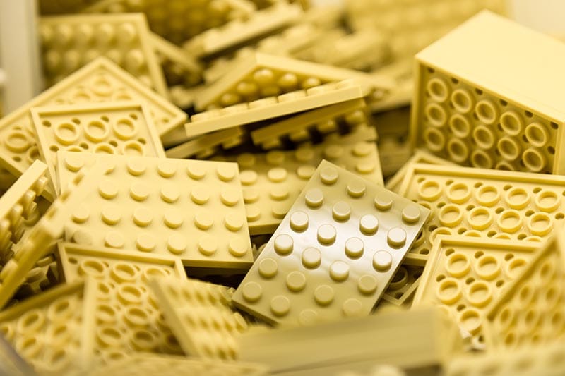 Pile of cream color building blocks