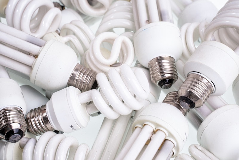 Recycling cfl bulb light broken