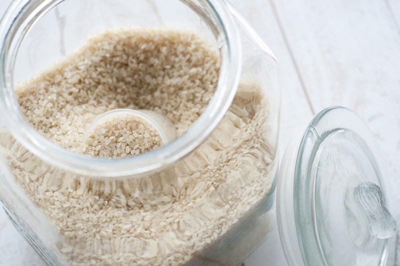Rice Contained In The Bottle