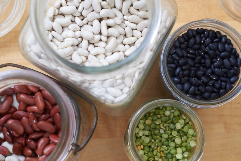 Seeds stored in masonry jars