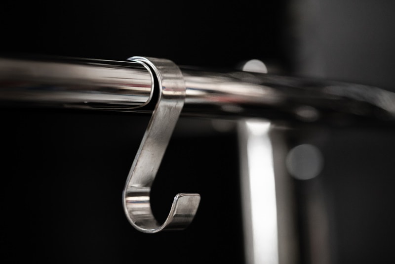  Stainless steel S hook on a steeel rod