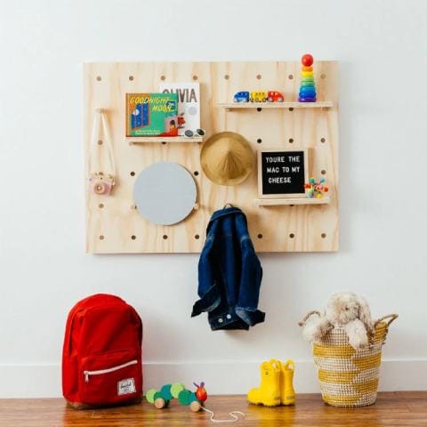 The Homemade Pegboard Entryway Organizer That’s Surprisingly Simple to Create