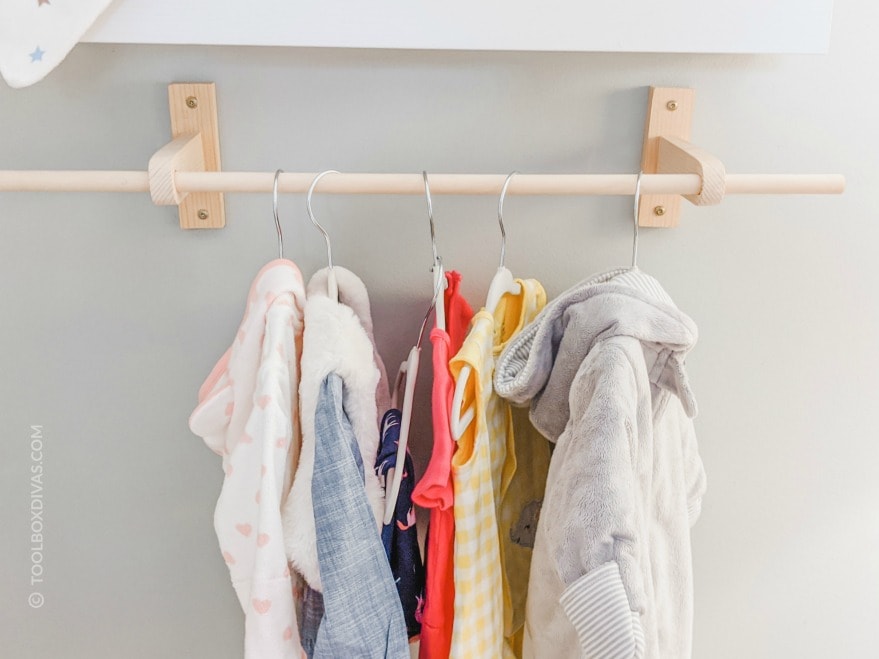 Wall-Mounted Clothing Rack for Kids by Toolbox Divas