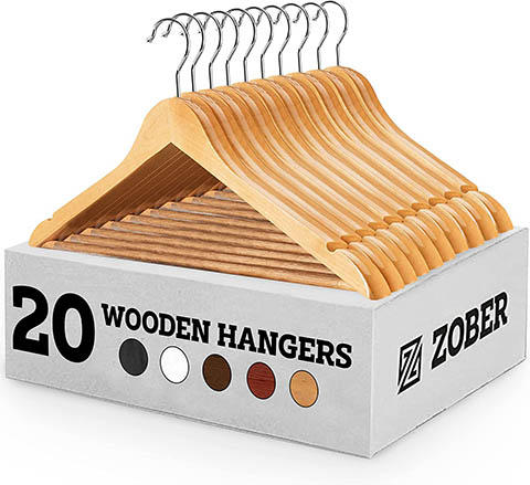 ZOBER High-Grade Wooden Suit Hangers
