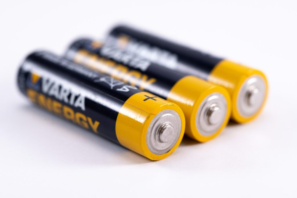 a row of primary batteries