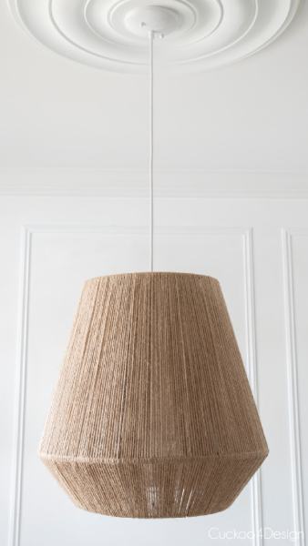 cheap DIY pendant light tutorial using jute yarn