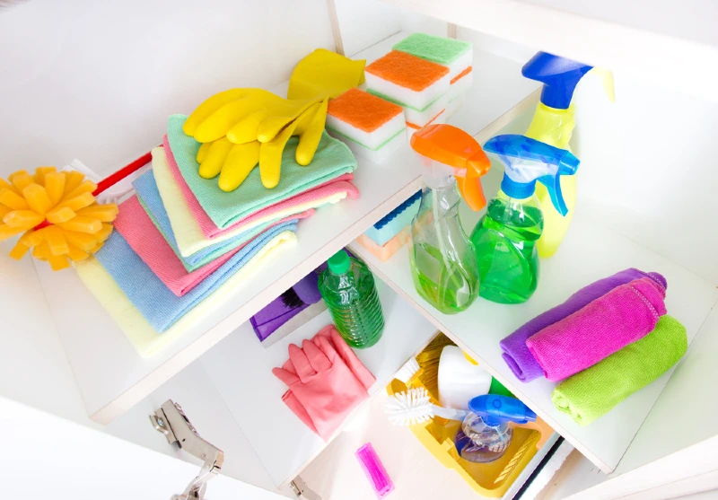 cleaning supplies closet