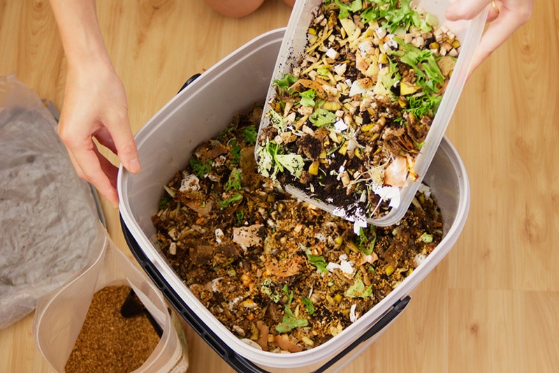 composting in bokashi bin