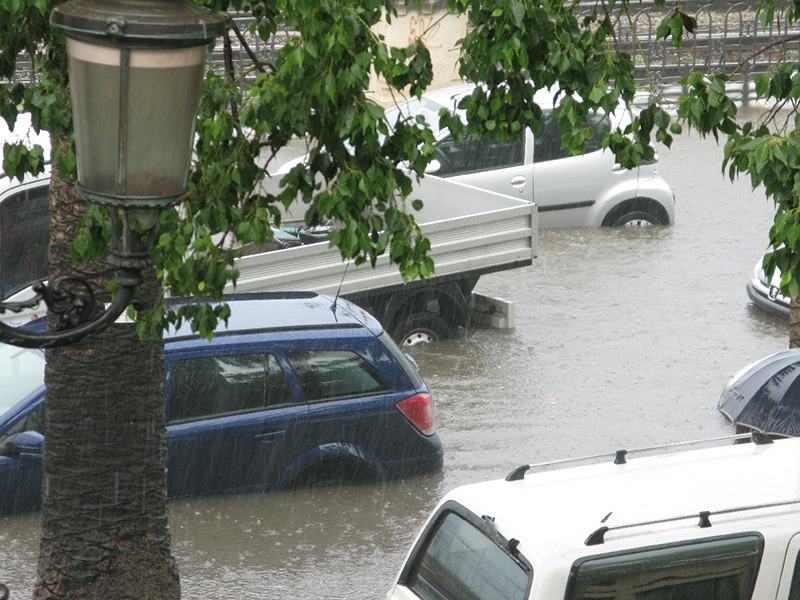 flooded cars