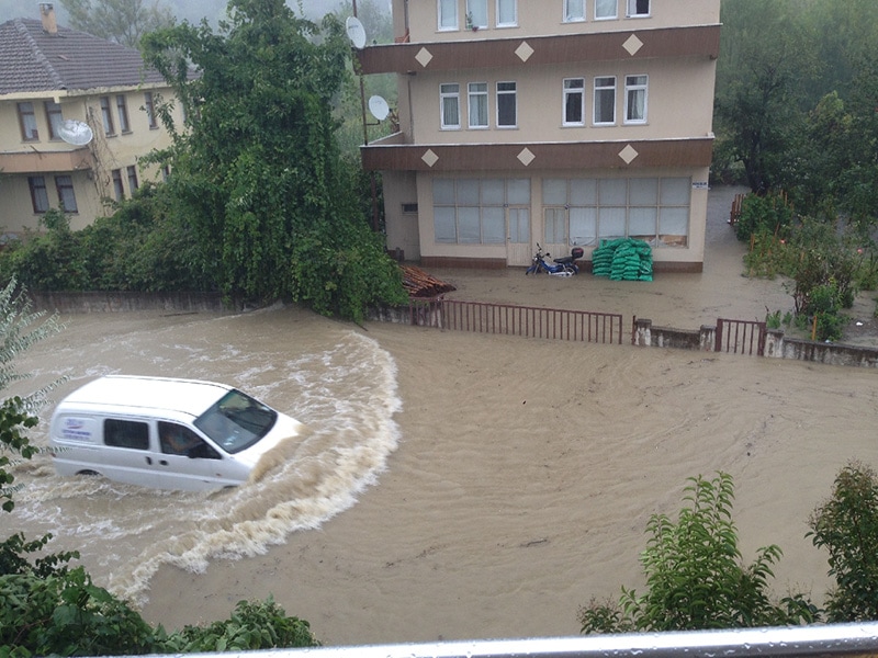 flooded residential area