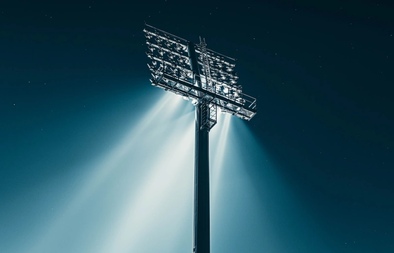 floodlights at night
