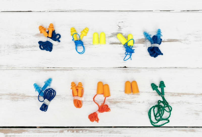 silicone and foam earplugs