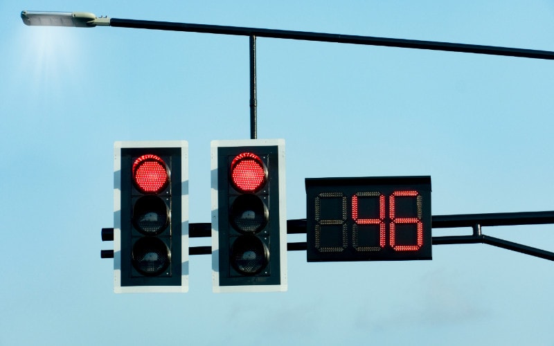 traffic lights with countdown timer
