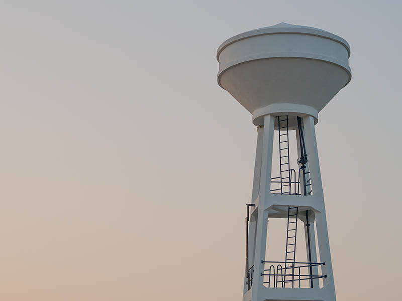water tank for Consume with Evening sky background
