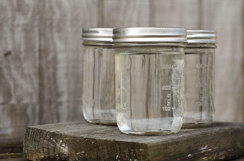 3 Rustic Mason Jars with Moonshine