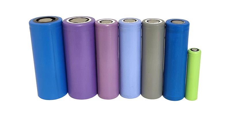 Lithium iron phosphate batteries on white background