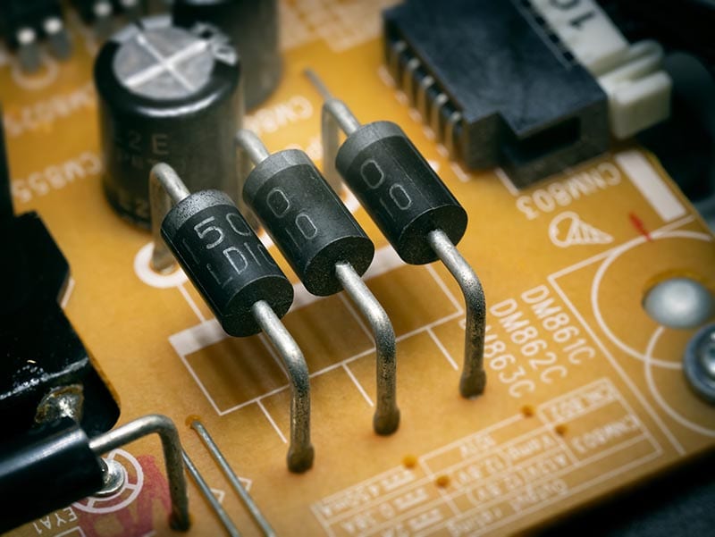 Semiconductor diode in the circuit board