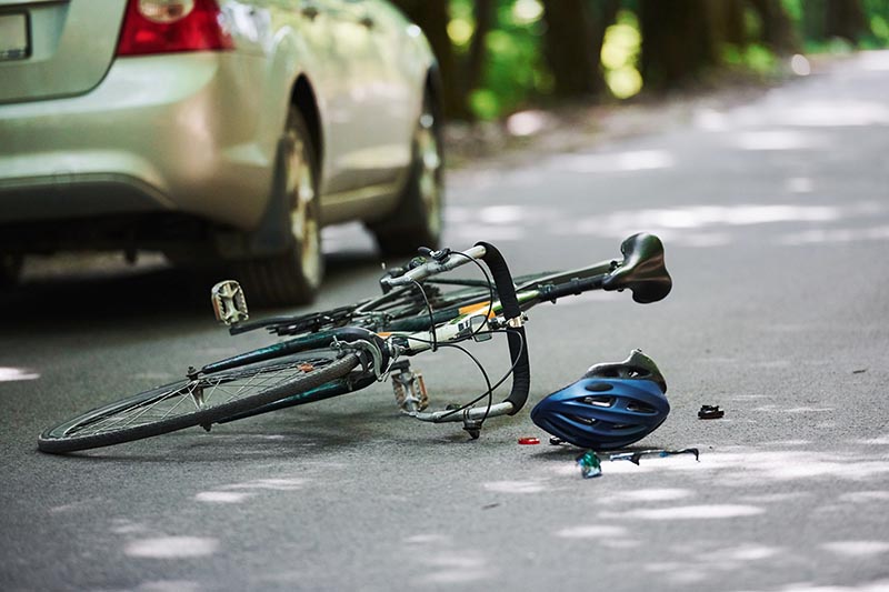bike and car involved in an accident