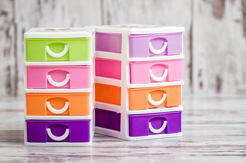 colorful plastic drawer