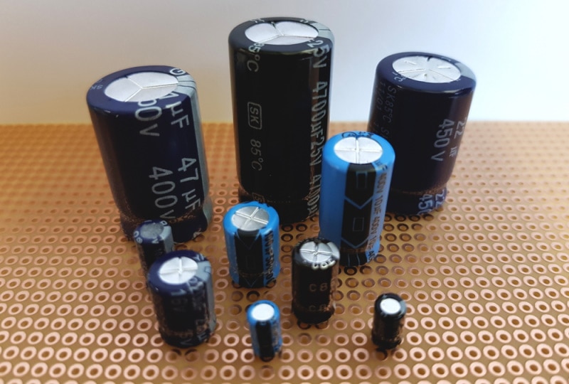 different size of capacitors
