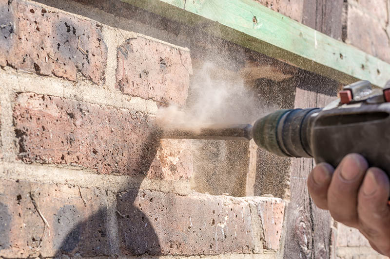 drilling into brick and mortar