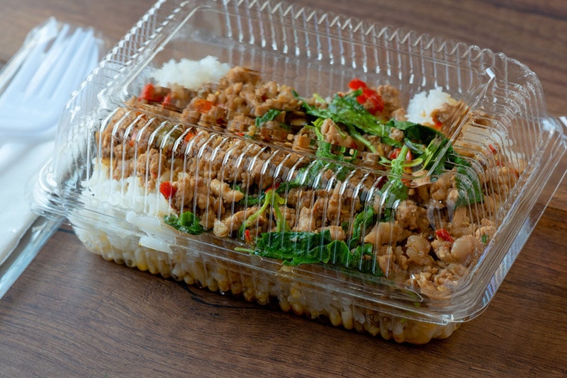 food in a plastic box