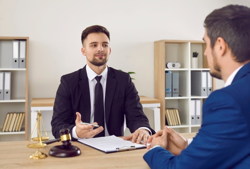 lawyer having a meeting with client