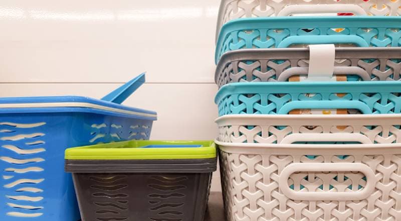 plastic storage bins