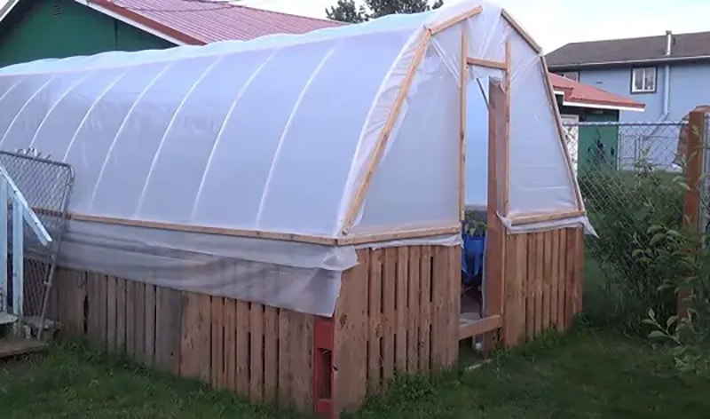 diy rustic pallet greenhouse