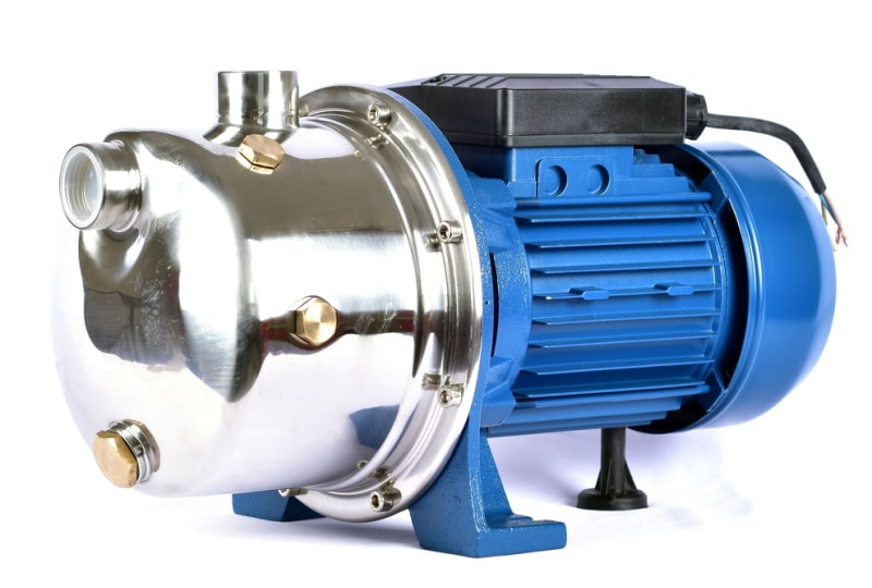 stainless jet pump in white background