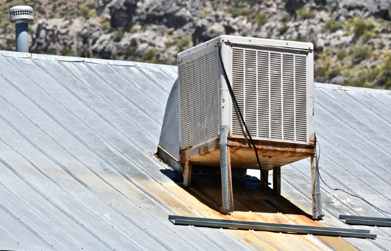 swam cooler or evaporative cooler on the roof