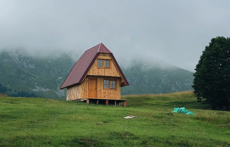tiny house on a hill