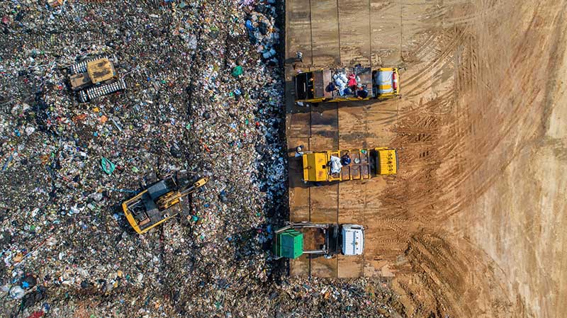 top view of waste disposal center