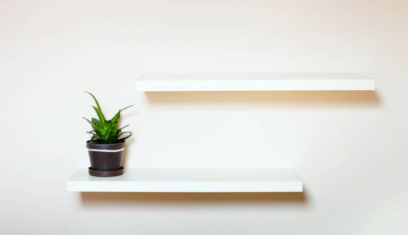 two empty shelves at home