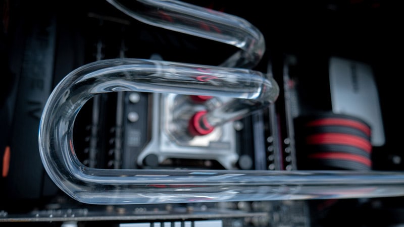 water cooling acrylic tube system on personal computer