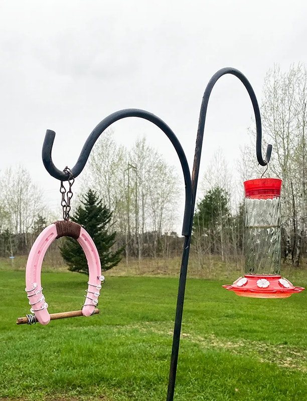 DIY Horseshoe Hummingbird Perch