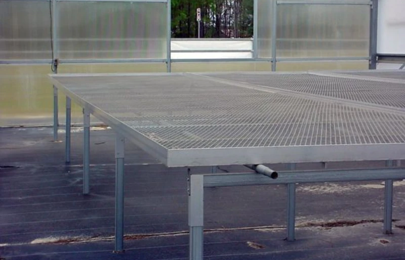 DIY rolling greenhouse tables