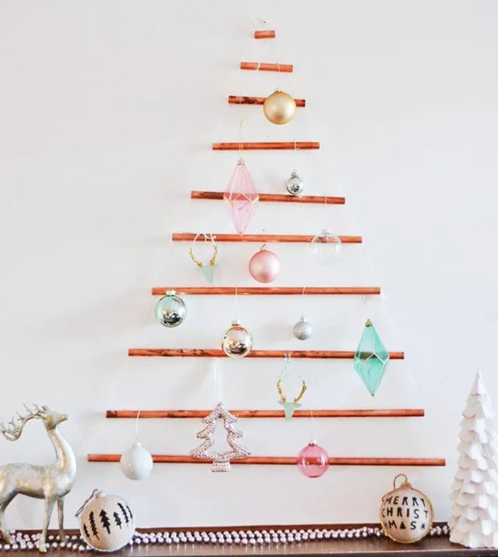 Wall-Mounted DIY Pipe Christmas Tree