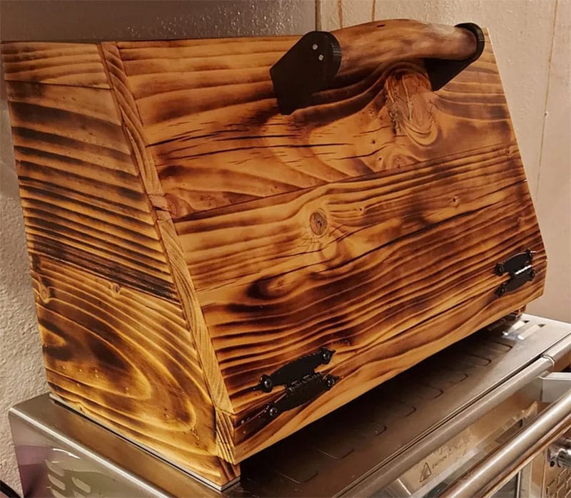 Wood Burned Bread Box