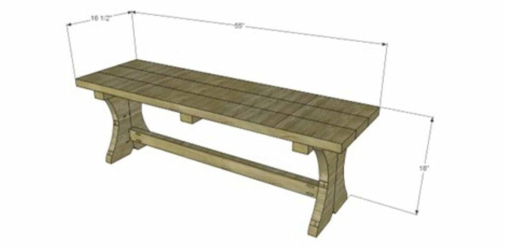 diy bench with curved legs