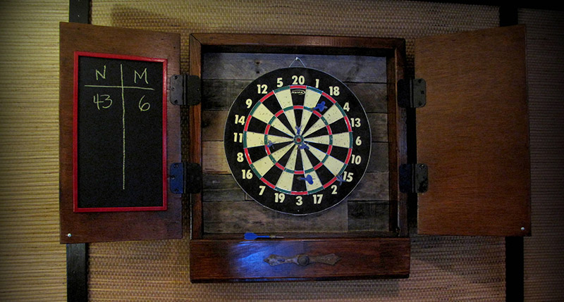 diy dartboard cabinet