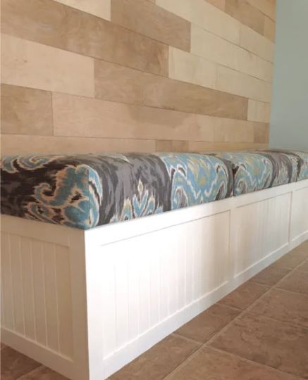 diy dining room built in bench with storage