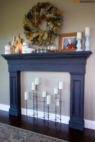 diy faux fireplace mantel surround