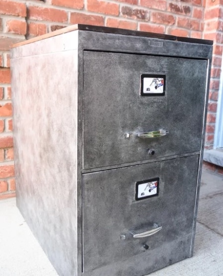 diy faux zinc filing cabinet