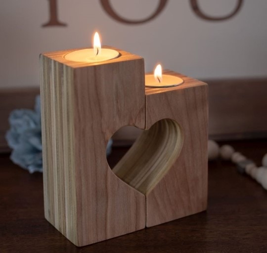 diy heart candle holders