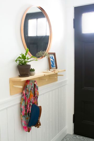 diy minimal entryway coat rack